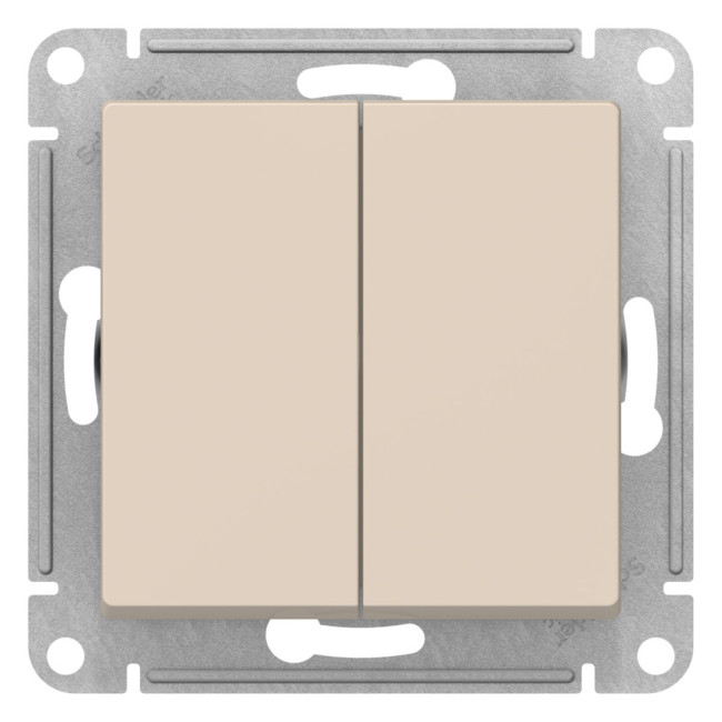 Переключатель 2-клавишный перекрестный, 2 x сх. 7, 10АХ Systeme Electric AtlasDesign ATN000273