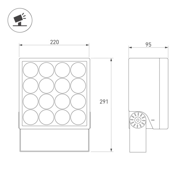 Прожектор Arlight ALT-BLOCK-S220x220-50W Warm3000 (GR, 60 deg, 230V) 052371 Прожектор Arlight ALT-BLOCK-S220x220-50W Warm3000 (GR, 60 deg, 230V) 052371