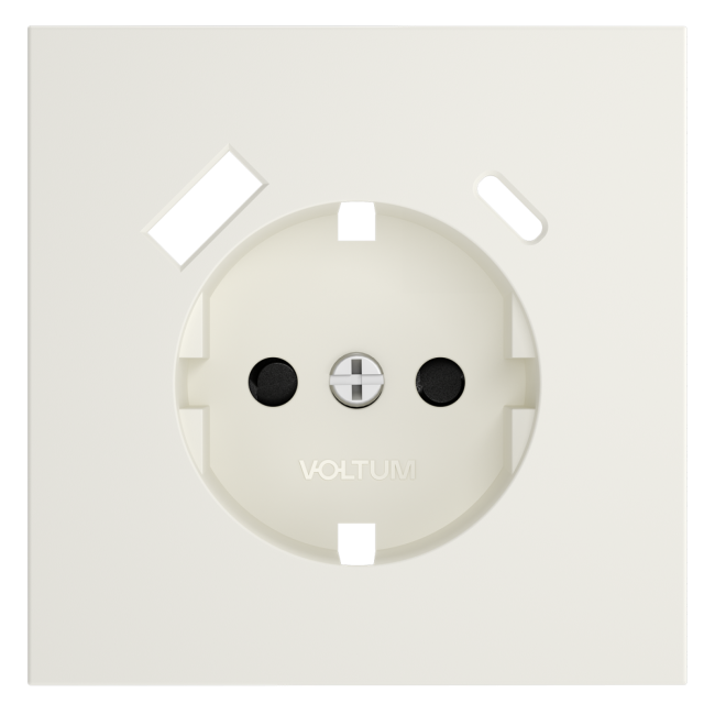 Накладка для розетки с заземлением и защитными шторками, с USB A+C Voltum S70 (хлопок) VLS001013