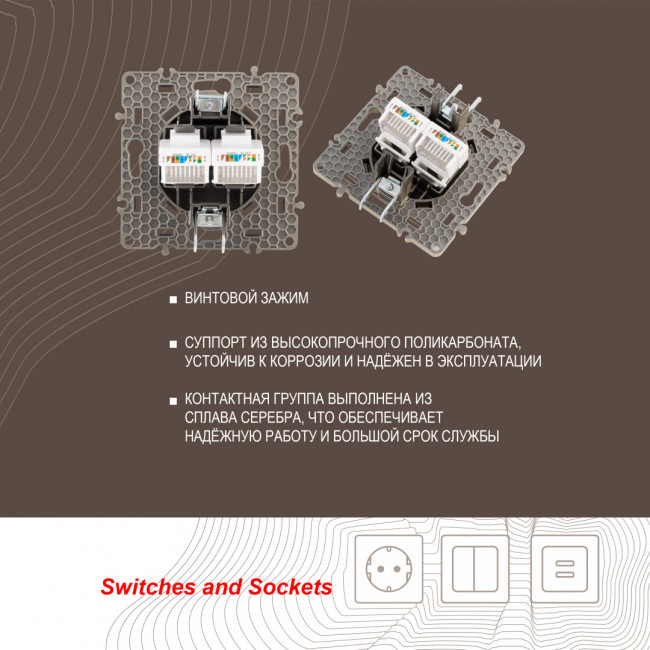 Розетка RJ45 Arte Milano 217.45-2.shampan Розетка RJ45 Arte Milano 217.45-2.shampan