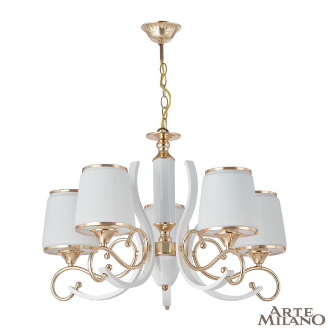 Подвесная люстра Arte Milano Florentia-3857 303857/5 Wh/Gd Подвесная люстра Arte Milano Florentia-3857 303857/5 Wh/Gd