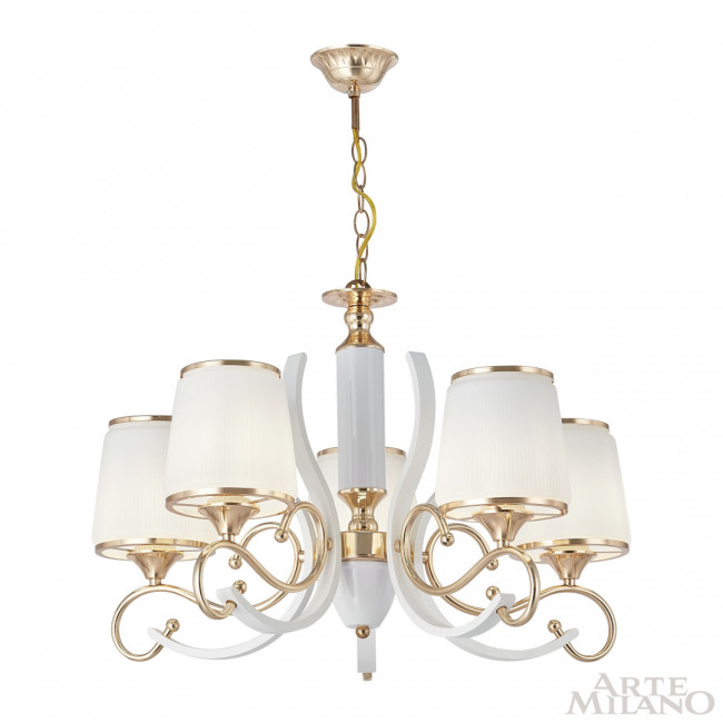Подвесная люстра Arte Milano Florentia-3857 303857/5 Wh/Gd Подвесная люстра Arte Milano Florentia-3857 303857/5 Wh/Gd