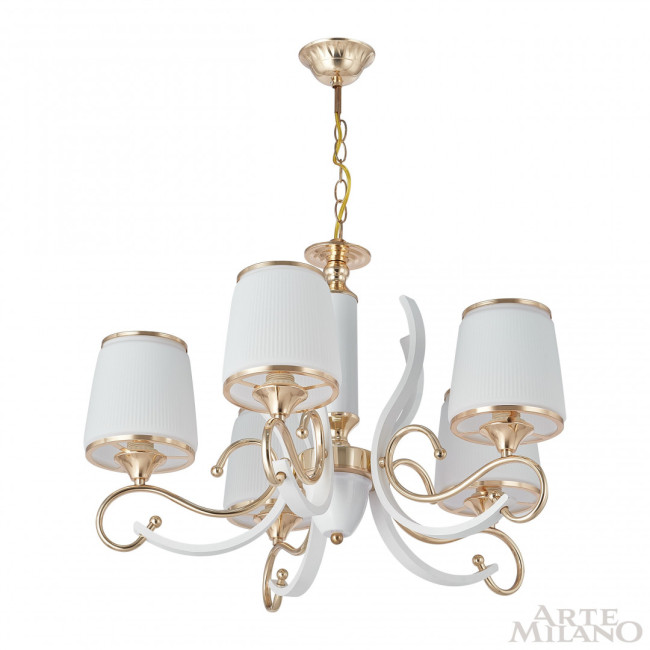 Подвесная люстра Arte Milano Florentia-3857 303857/5 Wh/Gd Подвесная люстра Arte Milano Florentia-3857 303857/5 Wh/Gd