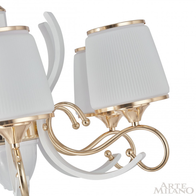 Подвесная люстра Arte Milano Florentia-3857 303857/5 Wh/Gd Подвесная люстра Arte Milano Florentia-3857 303857/5 Wh/Gd