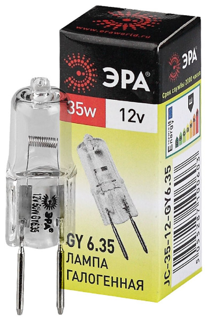 Лампа галогенная Эра GY6.35 35W 3000K GY6.35-JC-35W-12V C0027371 Лампа галогенная Эра GY6.35 35W 3000K GY6.35-JC-35W-12V C0027371