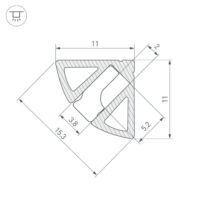 Алюминиевый профиль Arlight SL-KANT-H11-2000 ANOD BLACK 044086 Алюминиевый профиль Arlight SL-KANT-H11-2000 ANOD BLACK 044086