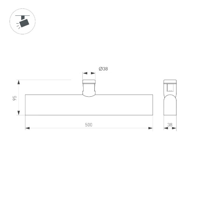 Трековый светильники Arlight ART-APRIORI-FLAT-L500-15W Warm3000 047778 Трековый светильники Arlight ART-APRIORI-FLAT-L500-15W Warm3000 047778