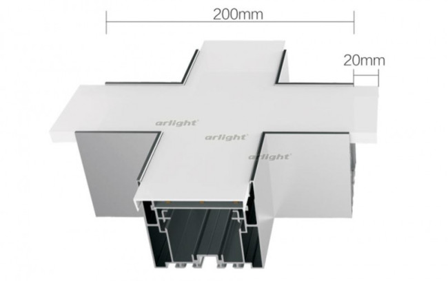 Угол Arlight S2-LINE-7977-X90 крестовой 021265 Угол Arlight S2-LINE-7977-X90 крестовой 021265