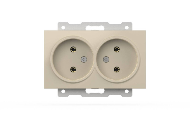 Розетка двухместная без заземления ELBI Zena Vega 609-010300-908 Розетка двухместная без заземления ELBI Zena Vega 609-010300-908