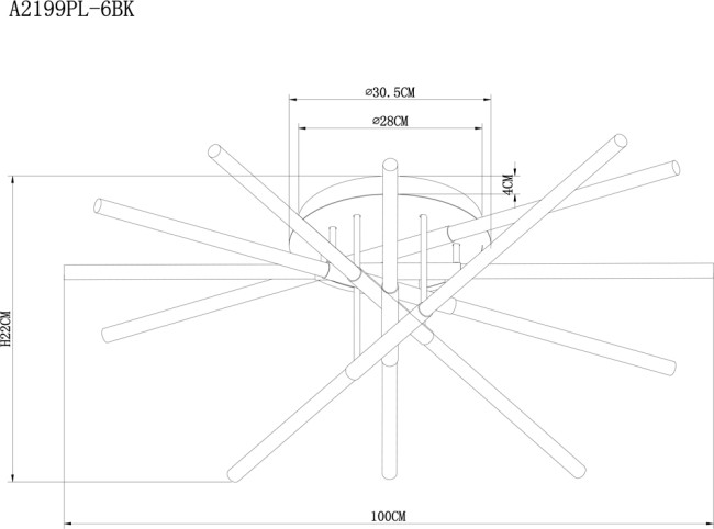 Потолочный светильник Arte Lamp Fernando A2199PL-6BK Потолочный светильник Arte Lamp Fernando A2199PL-6BK