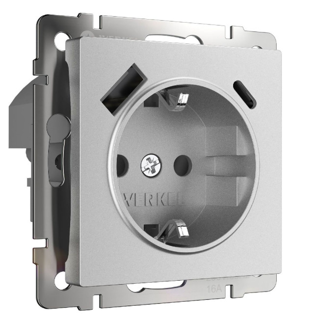 Розетка с заземлением, шторками и USB тип A+C Werkel W1171765 4690389195600 a063618 Розетка с заземлением, шторками и USB тип A+C Werkel W1171765 4690389195600 a063618