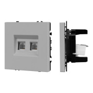 Механизм сдвоенной компьютерной розетки Arlight SCT-NOBE-MPC2-SFPL-IS (RJ-45, CAT6) 059451