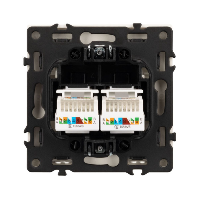 Механизм сдвоенной компьютерной розетки Arlight SCT-NOBE-MPC2-SFPL-IS (RJ-45, CAT6) 059451 Механизм сдвоенной компьютерной розетки Arlight SCT-NOBE-MPC2-SFPL-IS (RJ-45, CAT6) 059451