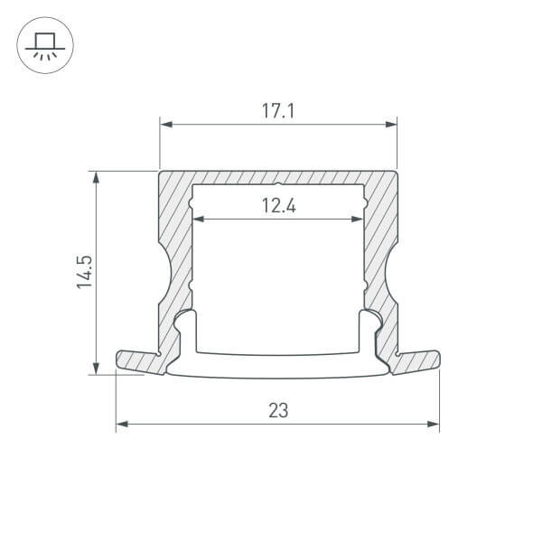 Алюминиевый профиль Arlight ARH-Line-2315-F-2000 Anod 036327