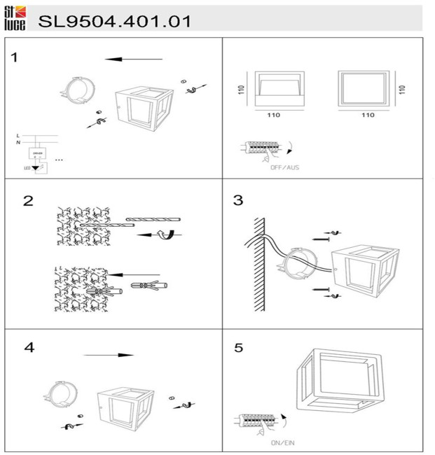 Уличный настенный светильник ST Luce Alceno SL9504.401.01