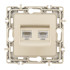 Розетка телефонная RJ11 + компьютерная RJ45 Arte Milano 217.44-1.shampan Розетка телефонная RJ11 + компьютерная RJ45 Arte Milano 217.44-1.shampan