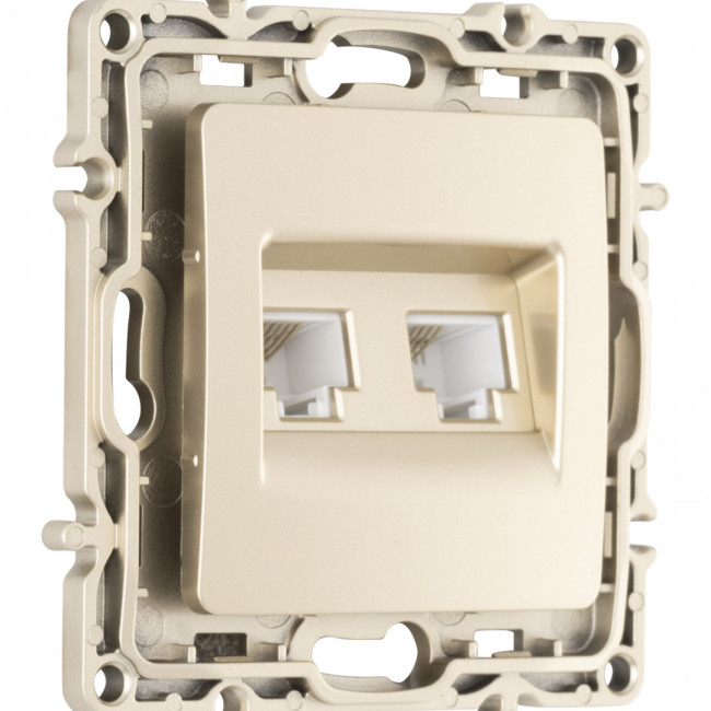 Розетка телефонная RJ11 + компьютерная RJ45 Arte Milano 217.44-1.shampan Розетка телефонная RJ11 + компьютерная RJ45 Arte Milano 217.44-1.shampan