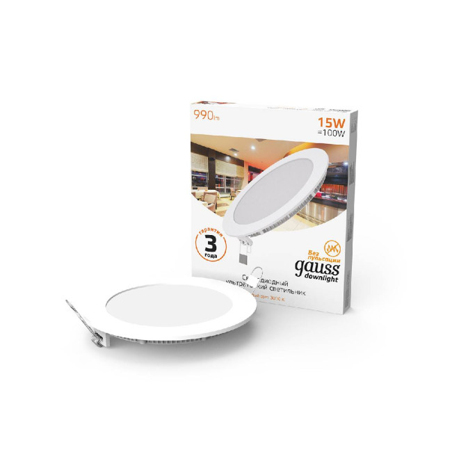 Встраиваемый светодиодный светильник Gauss 939111115 Встраиваемый светодиодный светильник Gauss 939111115