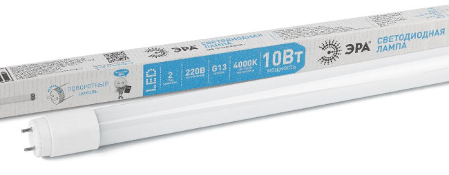 Лампа светодиодная Эра G13 10W 4000K LED T8-10W-840-G13-600mm Б0032999 Лампа светодиодная Эра G13 10W 4000K LED T8-10W-840-G13-600mm Б0032999
