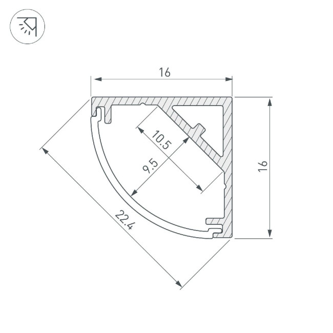 Профиль Arlight SL-KANT-H16-S10-2000 ANOD 053562 Профиль Arlight SL-KANT-H16-S10-2000 ANOD 053562