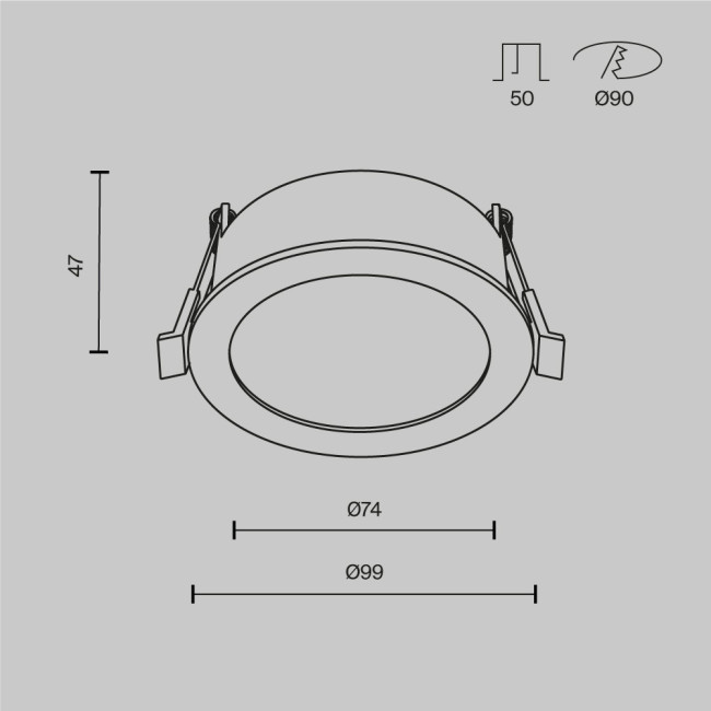 Встраиваемый светильник Maytoni Technical Downlight Orb DL130-GX53-B