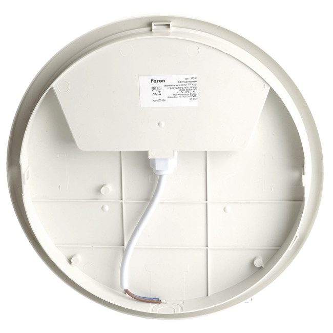 Настенно-потолочный светильник Feron 51513 Светодиодный светильник серии TR ЖКХ Круг 18Вт, 4000К, опал, IP65