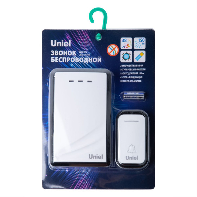 Беспроводной звонок Uniel UDB-017W-R1T1-38S-150M-WH/BL UL-00011373 Беспроводной звонок Uniel UDB-017W-R1T1-38S-150M-WH/BL UL-00011373