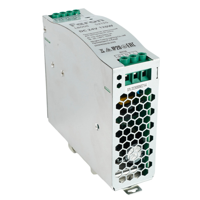 Трансформатор электронный на DIN-рейку Feron LB008 120W 24V IP20 52135 Трансформатор электронный на DIN-рейку Feron LB008 120W 24V IP20 52135