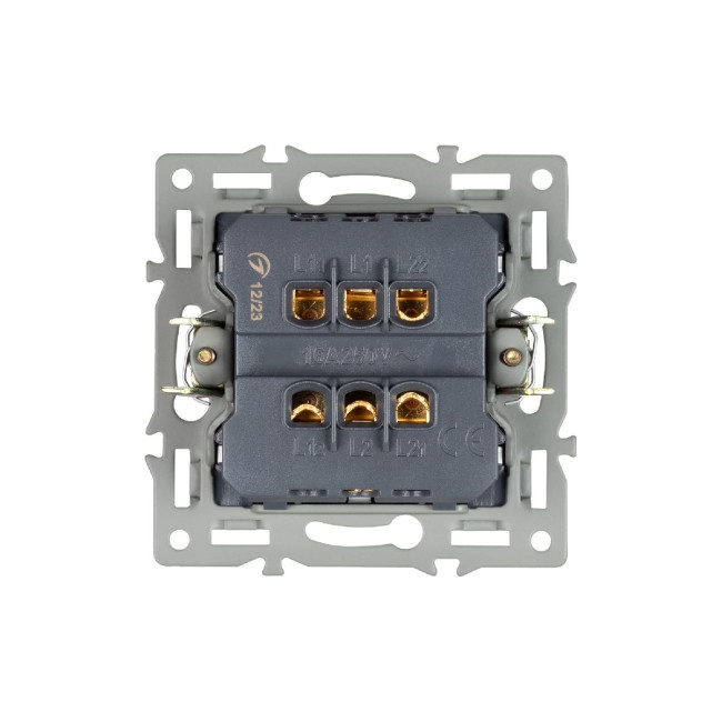 Механизм выключателя двухклавишный проходной Arlight SWT-MKP2-PL-WH (250V, 16A) 043727 Механизм выключателя двухклавишный проходной Arlight SWT-MKP2-PL-WH (250V, 16A) 043727