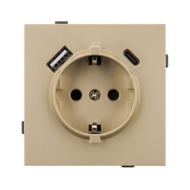 Механизм розетки с USB зарядкой Arlight SCT-TENDO-MUAC-SFPL-GD (230V, 16A) 054608 Механизм розетки с USB зарядкой Arlight SCT-TENDO-MUAC-SFPL-GD (230V, 16A) 054608