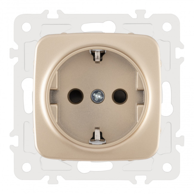 Розетка с заземлением и шторками Arte Milano 205.40-1.shampan Розетка с заземлением и шторками Arte Milano 205.40-1.shampan