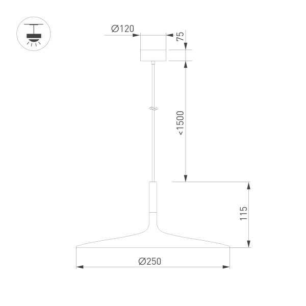 Подвесной светильник Arlight SP-Fiore-R250-8W Warm3000 035997 Подвесной светильник Arlight SP-Fiore-R250-8W Warm3000 035997