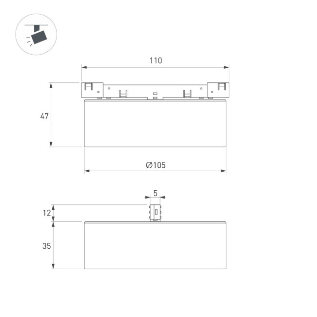 Трековый магнитный светильник Arlight MAG-MICROCOSM-RONDO-R105-10W Warm3000 (WH, 90 deg, 24V) (IP20 Металл) 051822 Трековый магнитный светильник Arlight MAG-MICROCOSM-RONDO-R105-10W Warm3000 (WH, 90 deg, 24V) (IP20 Металл) 051822