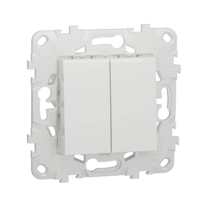 Переключатель двухклавишный перекрестный Schneider Electric Unica New NU521518 Переключатель двухклавишный перекрестный Schneider Electric Unica New NU521518