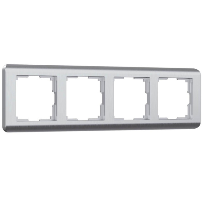 Рамка на 4 поста Werkel Stream серебряный W0042106 4690389162466 Рамка на 4 поста Werkel Stream серебряный W0042106 4690389162466