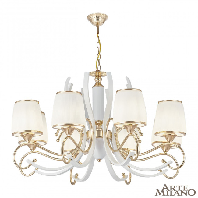 Подвесная люстра Arte Milano Florentia-3857 303857/8 Wh/Gd Подвесная люстра Arte Milano Florentia-3857 303857/8 Wh/Gd