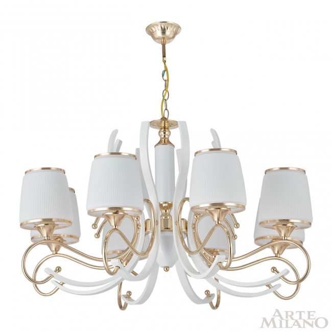 Подвесная люстра Arte Milano Florentia-3857 303857/8 Wh/Gd Подвесная люстра Arte Milano Florentia-3857 303857/8 Wh/Gd