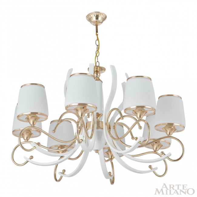 Подвесная люстра Arte Milano Florentia-3857 303857/8 Wh/Gd Подвесная люстра Arte Milano Florentia-3857 303857/8 Wh/Gd