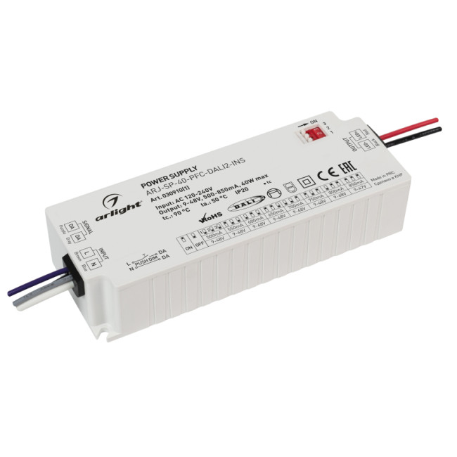 Блок питания Arlight ARJ-SP-40-PFC-DALI2-INS (40W, 9-48V, 0.5-0.85A) 030910(1) Блок питания Arlight ARJ-SP-40-PFC-DALI2-INS (40W, 9-48V, 0.5-0.85A) 030910(1)