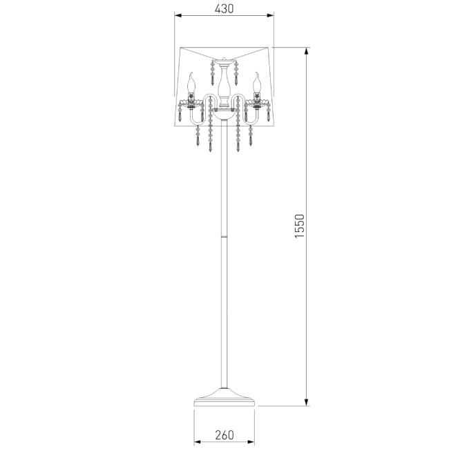 Торшер Eurosvet 2045/3F хром/белый Торшер Eurosvet 2045/3F хром/белый