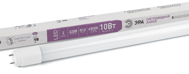 Лампа светодиодная Эра G13 10W 6500K LED T8-10W-865-G13-600mm Б0033000 Лампа светодиодная Эра G13 10W 6500K LED T8-10W-865-G13-600mm Б0033000