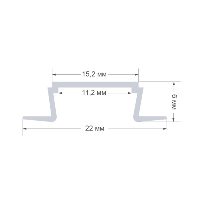 Профиль встраиваемый Apeyron ширина ленты до 10мм 08-02-01 Профиль встраиваемый Apeyron ширина ленты до 10мм 08-02-01