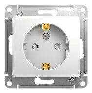 Розетка с/з со шторками Systeme Electric Glossa Бел GSL000145