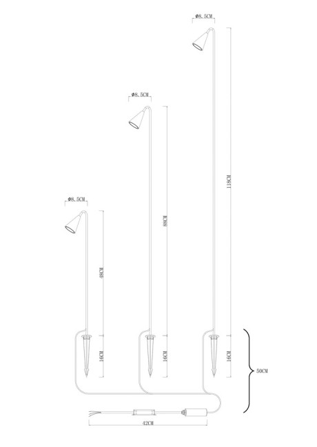 Ландшафтный светильник Arte Lamp Muliphein A1084PA-3BK