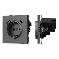 Механизм розетки с USB зарядкой Arlight SCT-TENDO-MUAC-SFPL-GR (230V, 16A) 054609