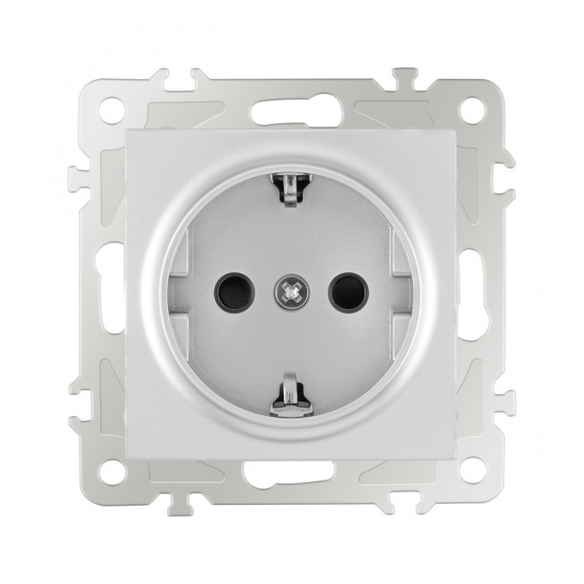 Розетка с заземлением и шторками Arte Milano 206.40-1.silver Розетка с заземлением и шторками Arte Milano 206.40-1.silver