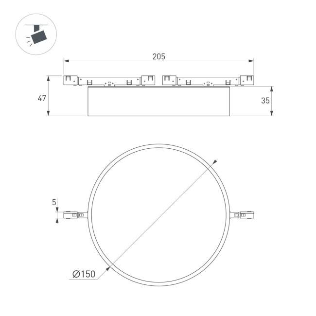 Трековый магнитный светильник Arlight MAG-MICROCOSM-RONDO-R150-15W Day4000 (WH, 90 deg, 24V) (IP20 Металл) 051825 Трековый магнитный светильник Arlight MAG-MICROCOSM-RONDO-R150-15W Day4000 (WH, 90 deg, 24V) (IP20 Металл) 051825