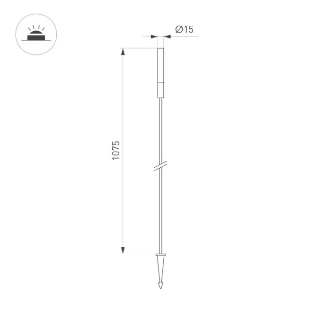 Ландшафтный светильник Arlight KT-CATALI-BOLL-H1075-0.5W Warm3000 (BK, 160 deg, 24V) 050683