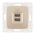 Розетка USB 2.1А+1А Arte Milano 205.46-1.shampan Розетка USB 2.1А+1А Arte Milano 205.46-1.shampan