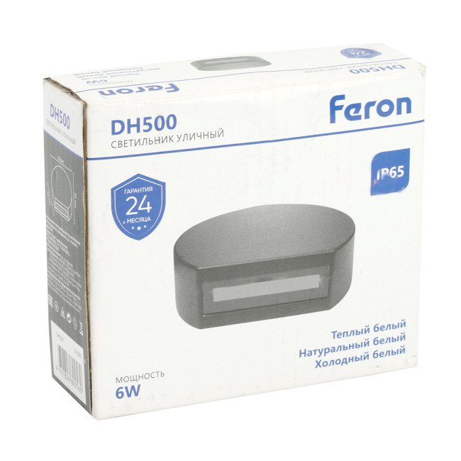 Уличный настенный светильник Feron Дели DH500, 6W, 55Lm, 3000/4000/6400К, черный 51828 Уличный настенный светильник Feron Дели DH500, 6W, 55Lm, 3000/4000/6400К, черный 51828